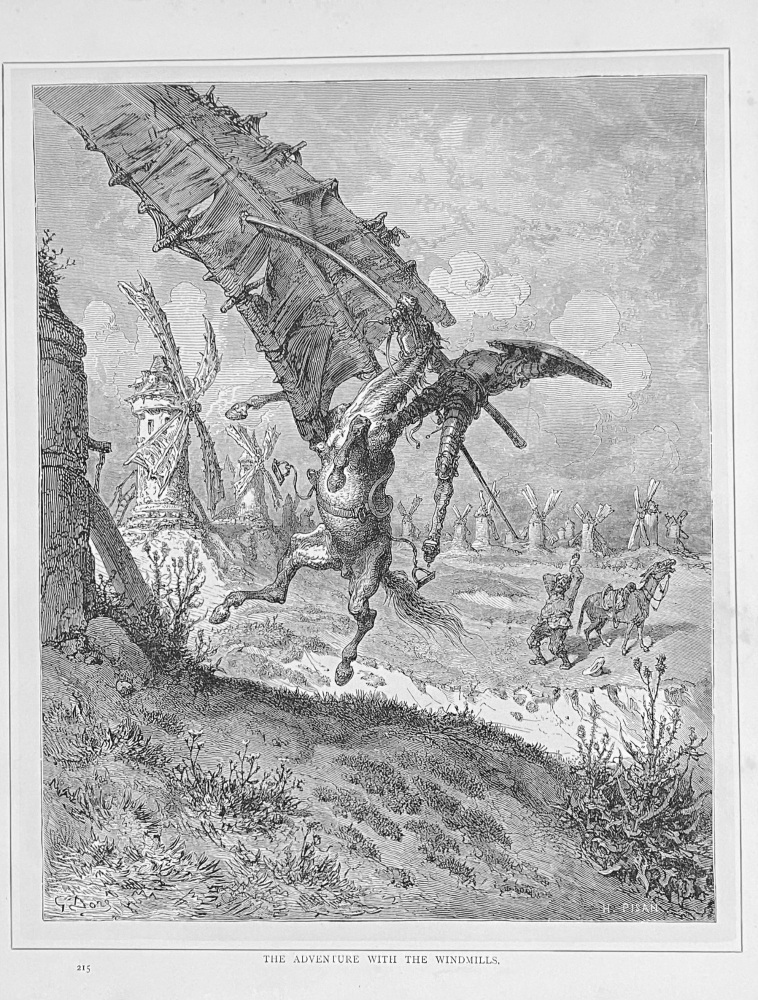 The Adventure with the Windmills.  1890c.