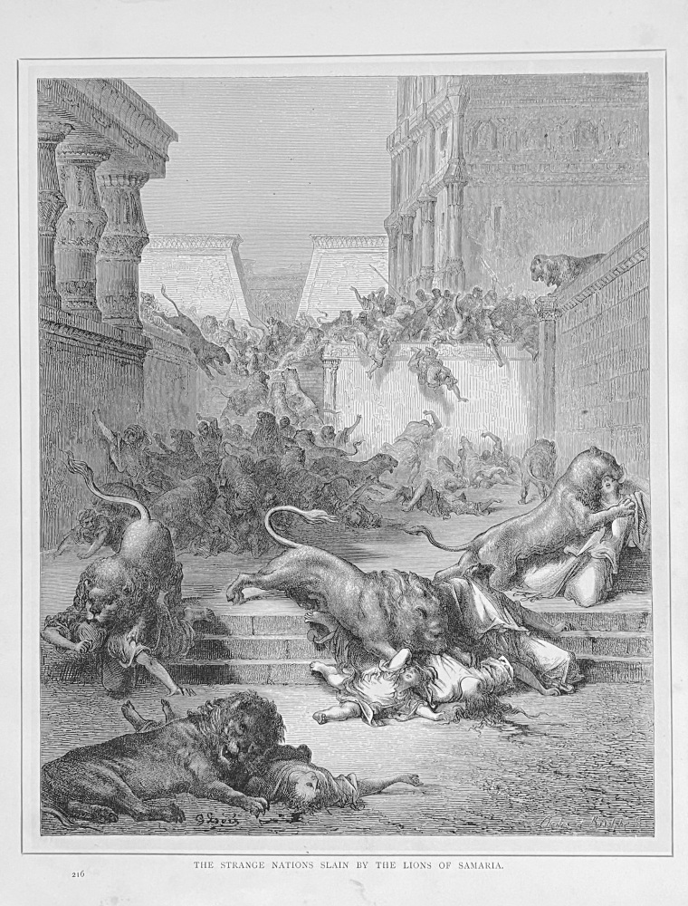 The Strange Nations Slain by the Lions of Samaria.  1890c.