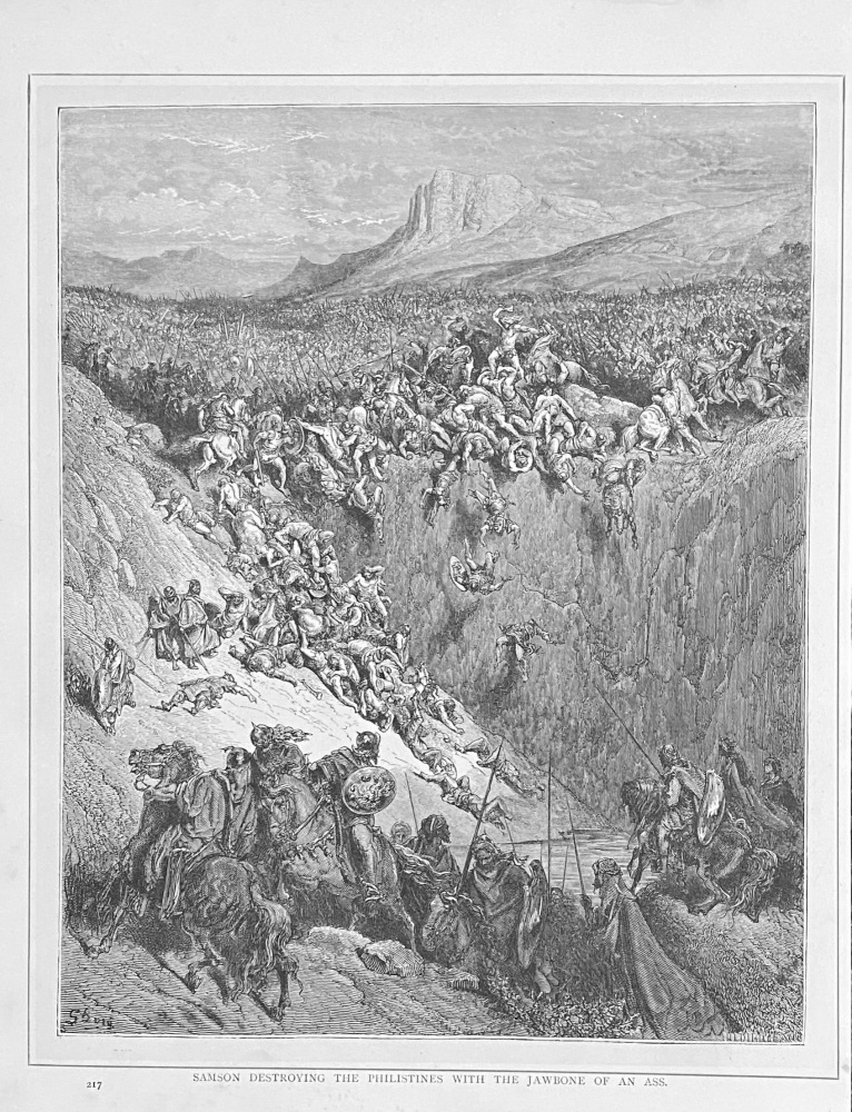 Samson Destroying the Philistines with the Jawbone of an Ass.  1890c.