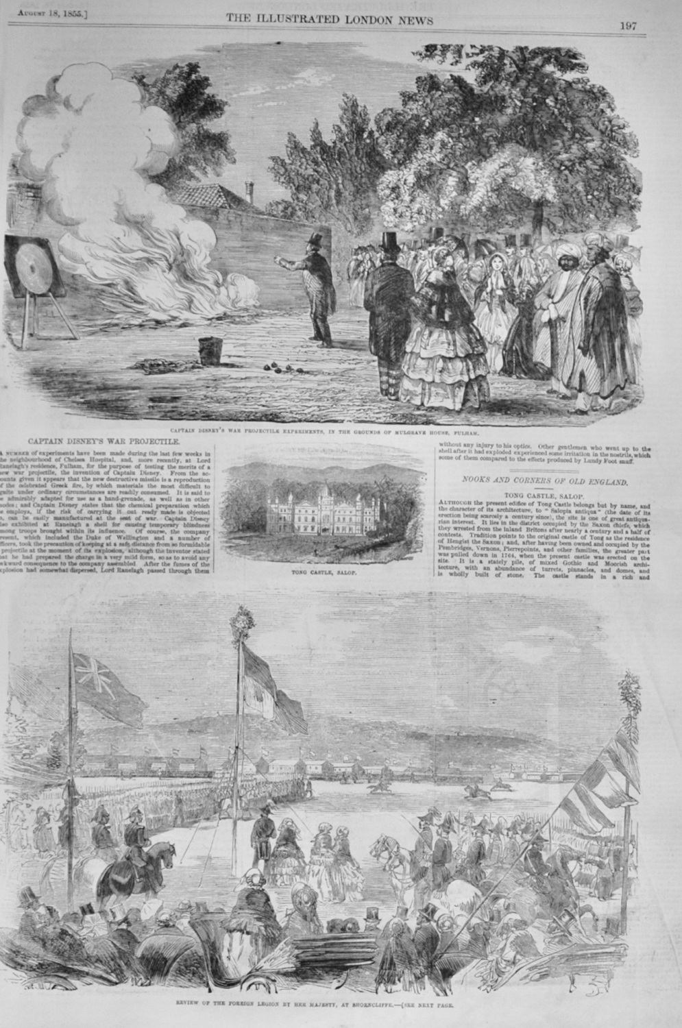 Captain Disney's War Projectile and other articles - 1855