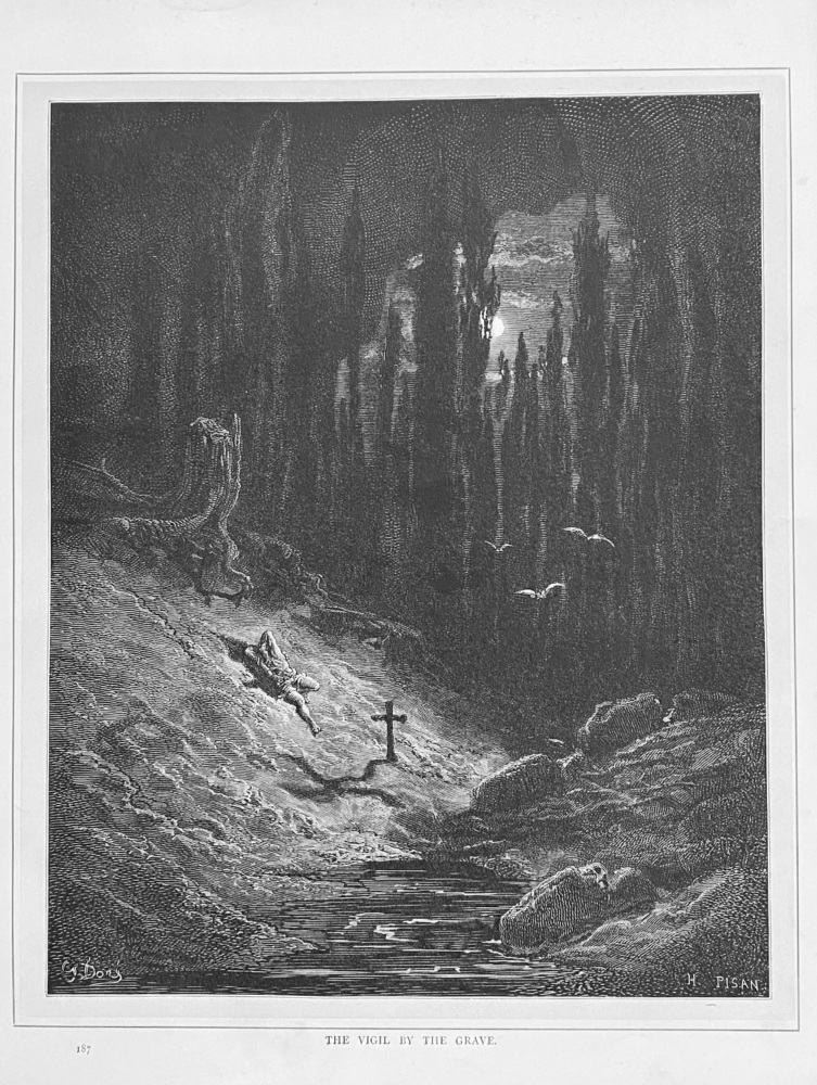 The Vigil by the Grave.  1890c.