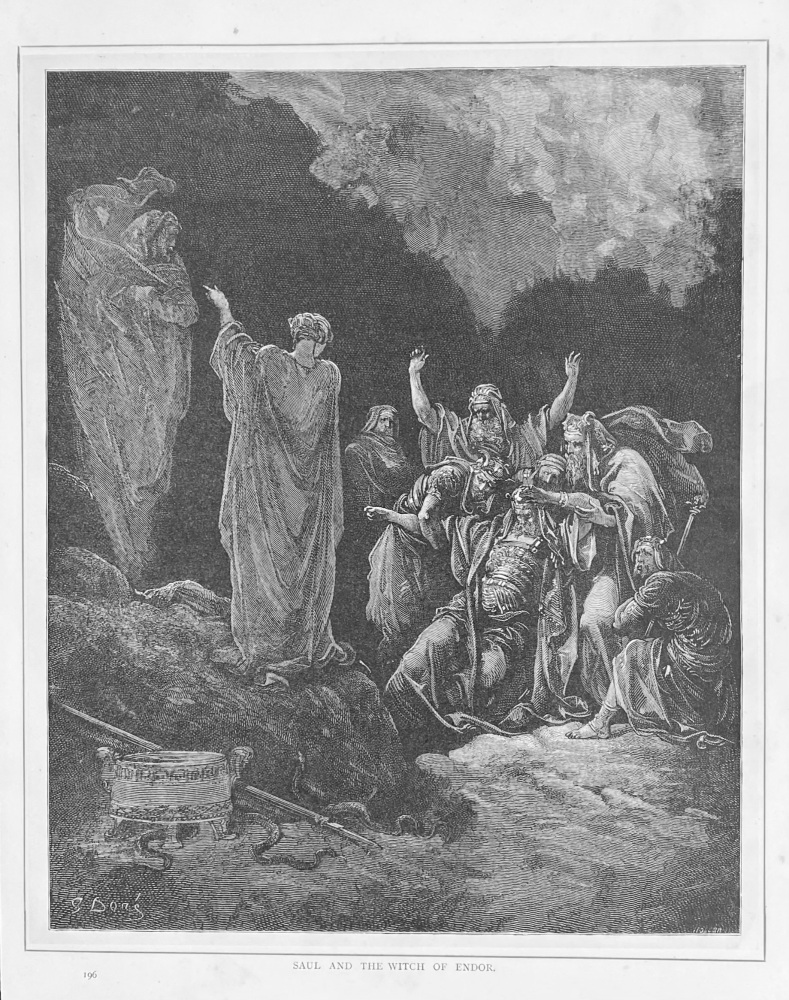 Saul and the Witch of Endor.  1890c.