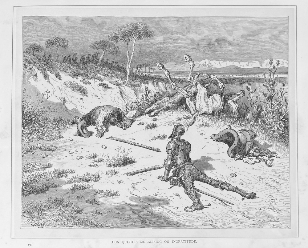 Don Quixote Moralising on Ingratitude.  1890c.