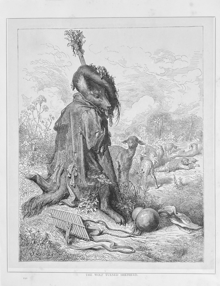 The Wolf Turned Shepherd.  1890c.