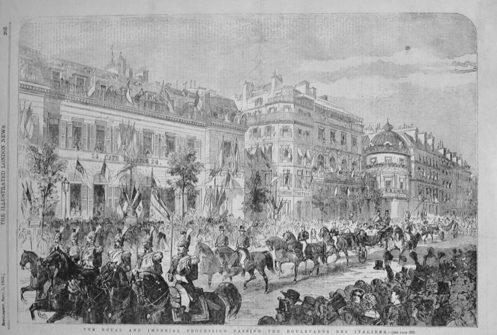 Procession passing the Boulevards Des Italiens