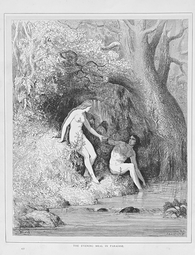 The Evening Meal in Paradise.  1890c.