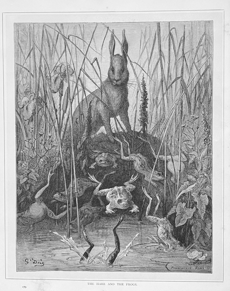 The Hare and the Frogs.  1890c.