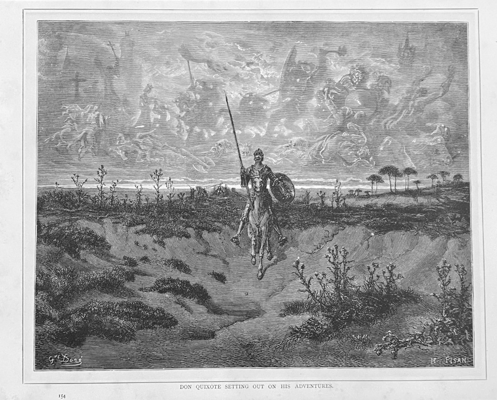 Don Quixote setting out on his Adventures.  1890c.