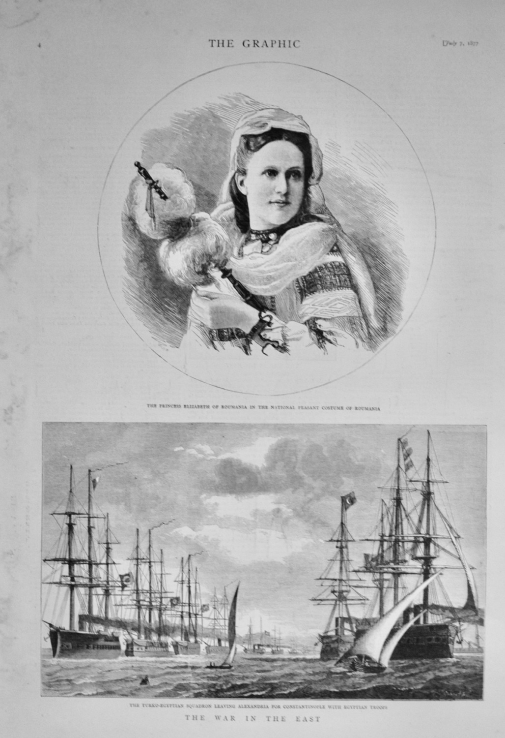 The Turko-Egyptian Squadron leaving Alexandria - 1877