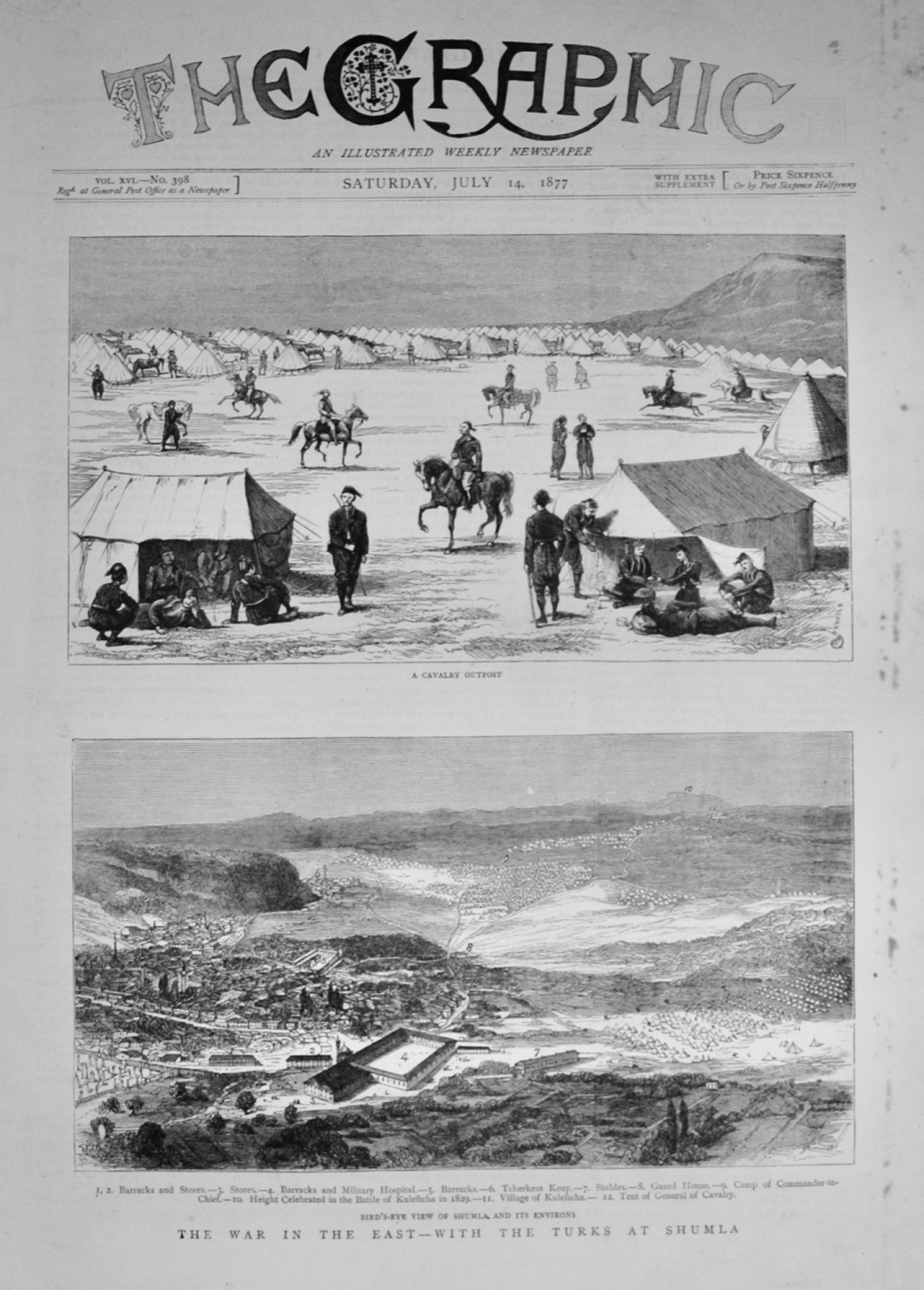 Bird's Eye View of Shumla, and its Environs - 1877