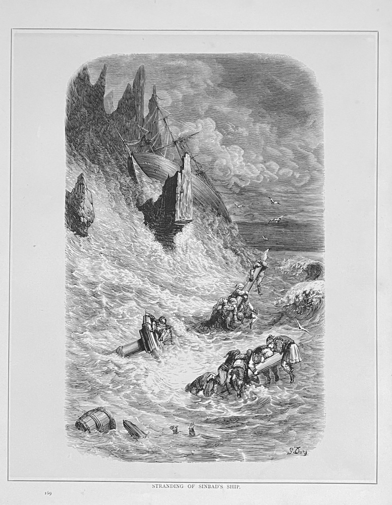 Stranding of Sinbad's Ship.  1890c.