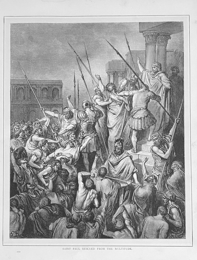 Saint Paul Rescued from the Multitude.  1890c.