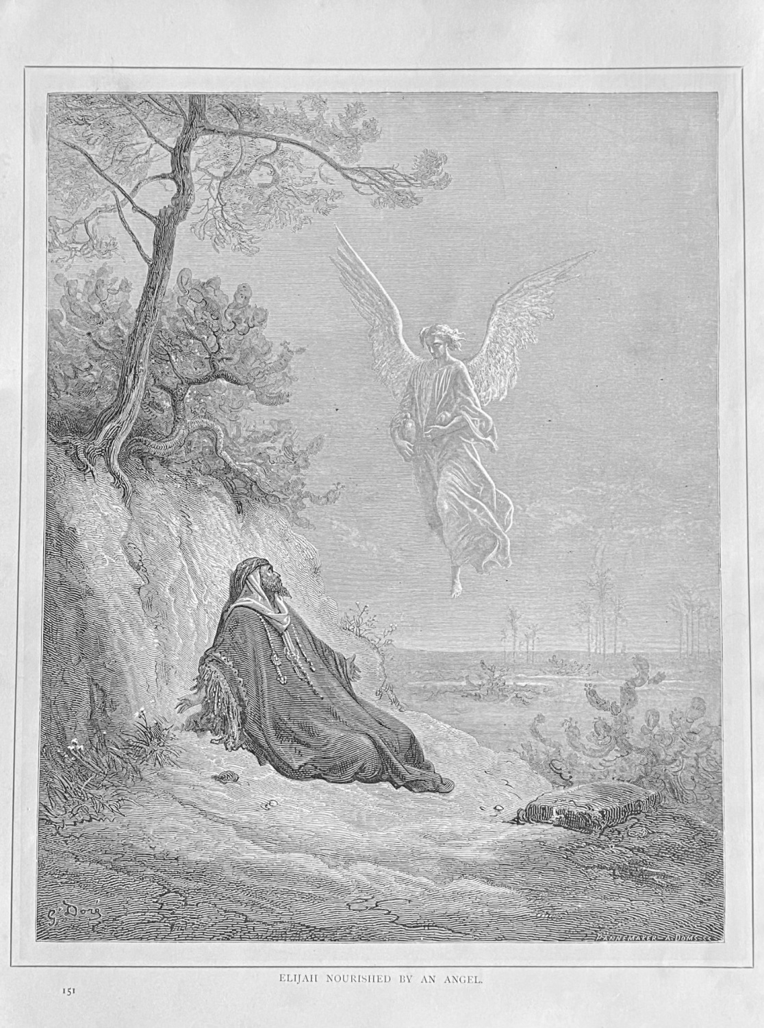Elijah Nourished by an Angel.  1890c.