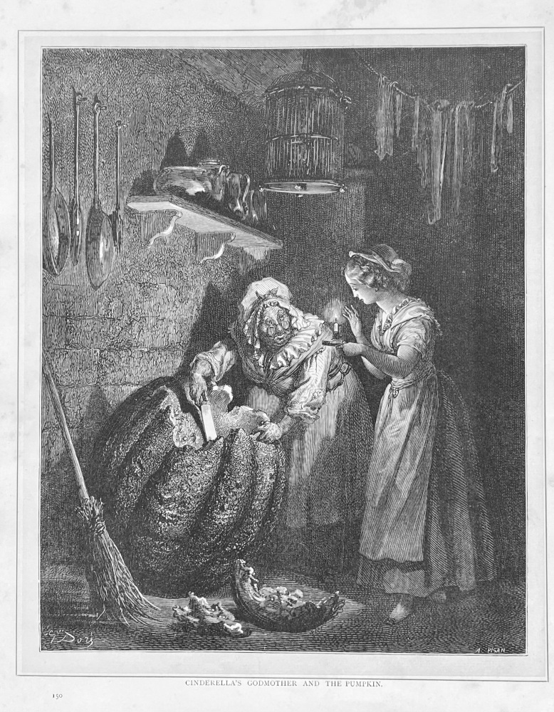 Cinderella's Godmother and the Pumpkin.  1890c.