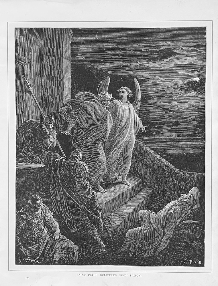 Saint Peter Delivered from Prison.  1890c.