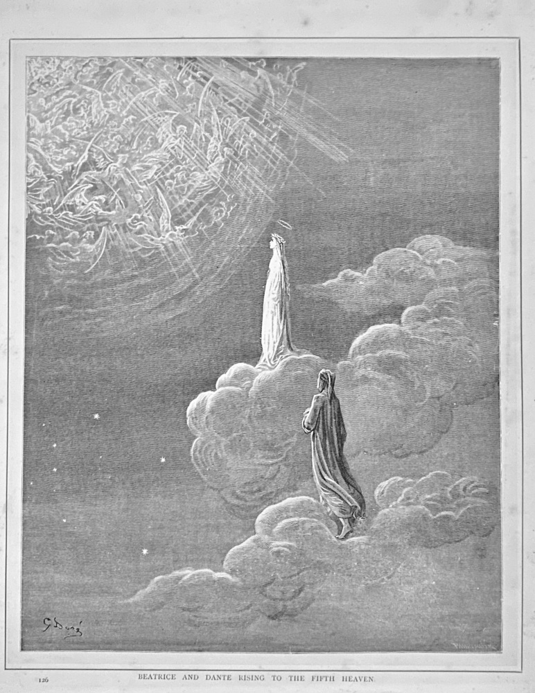 Beatrice and Dante rising to the Fifth Heaven.  1890c.