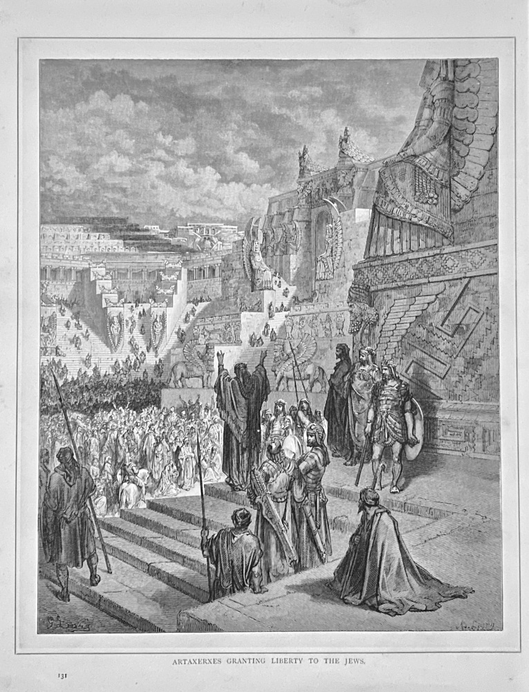 Artaxerxes Granting Liberty to the Jews.  1890c.