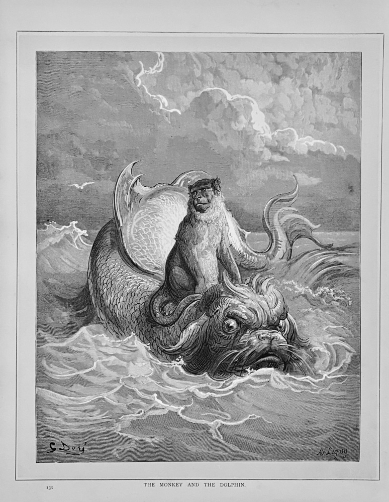 The Monkey and the Dolphin.  1890c.