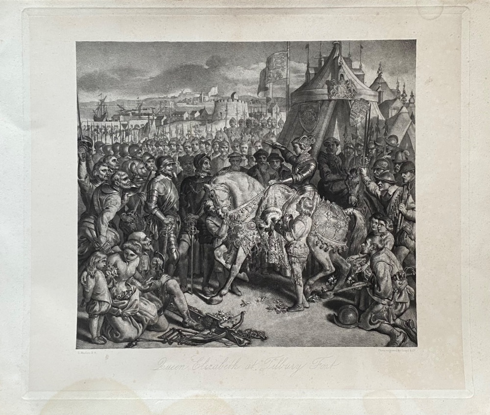 Queen Elizabeth at Tilbury Fort,  1588.