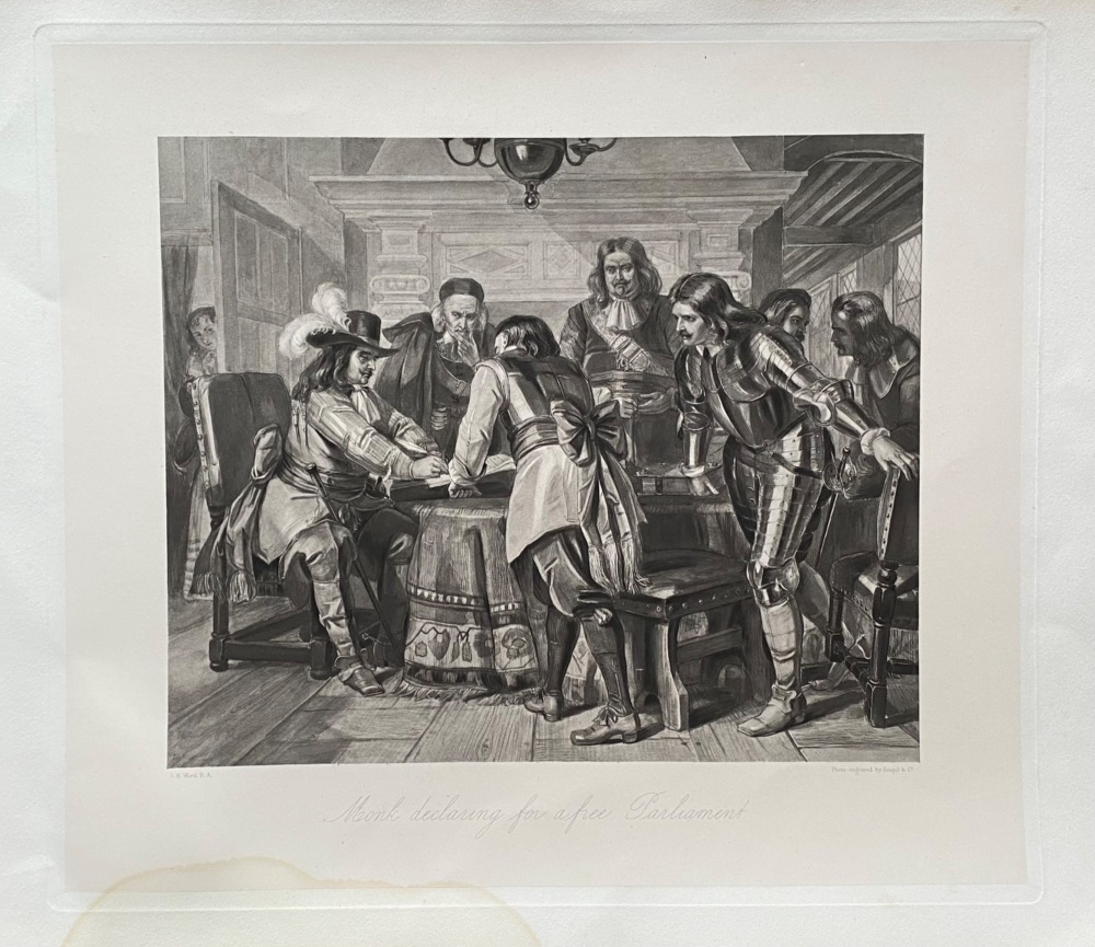 Monk declares for a Free Parliament.  1660.