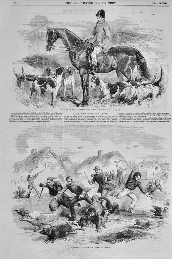 The Late Sir Richard Sutton and the Quorndon Hounds - 1855