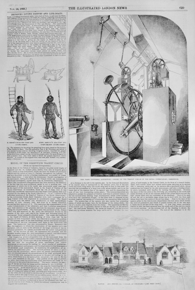 improved Diving Dresses and Life-Boats - 1855