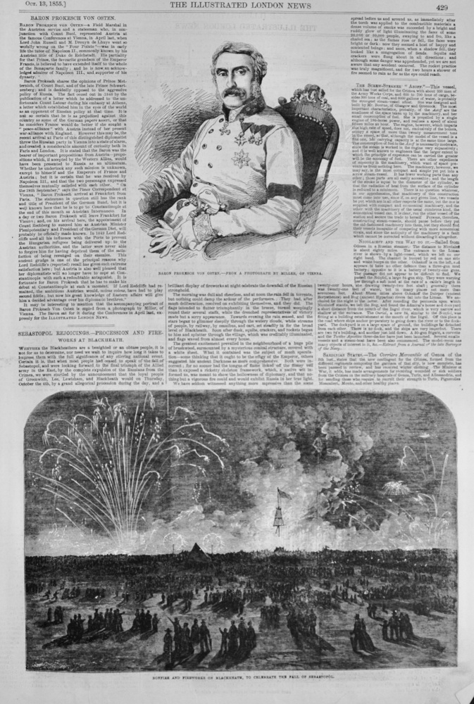 Baron Prokesch Von Osten - 1855