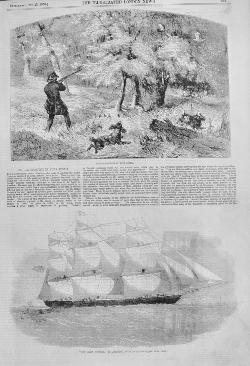 Grouse Shooting in Nova Scotia - 1855