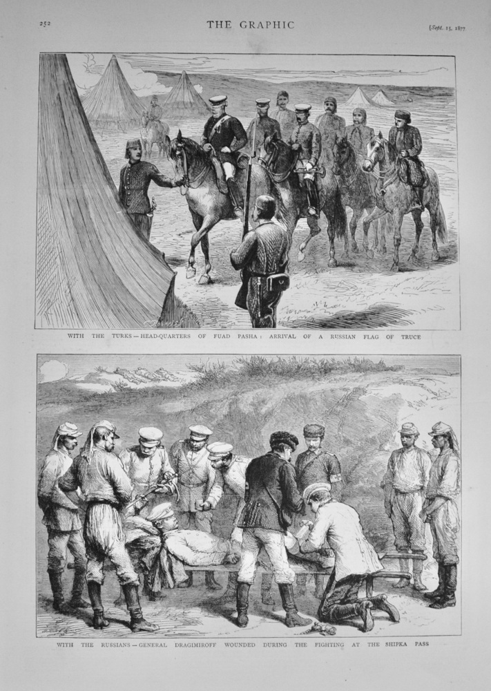 With the Russians - General Dragimiroff wounded at Shipka Pass