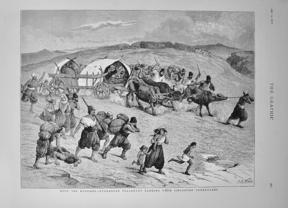 Bulgarian Peasantry fleeing from Circassian Irregulars - 1877