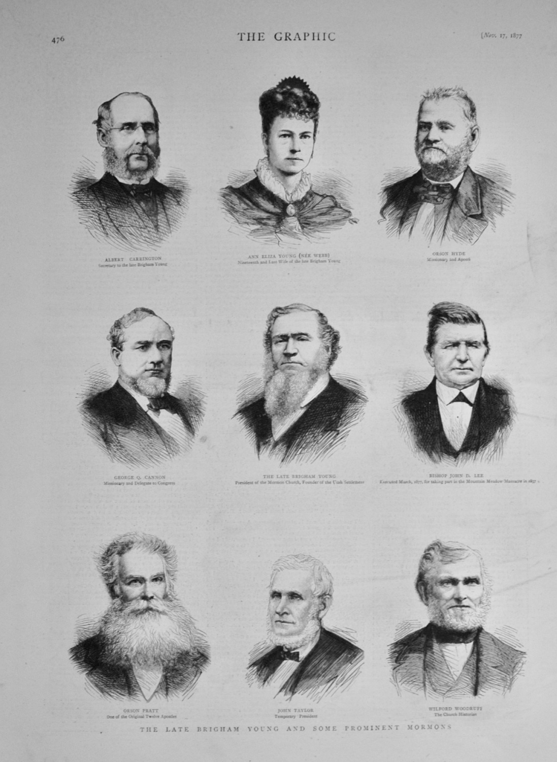 The Late Brigham Young and some Prominent Mormons - 1877