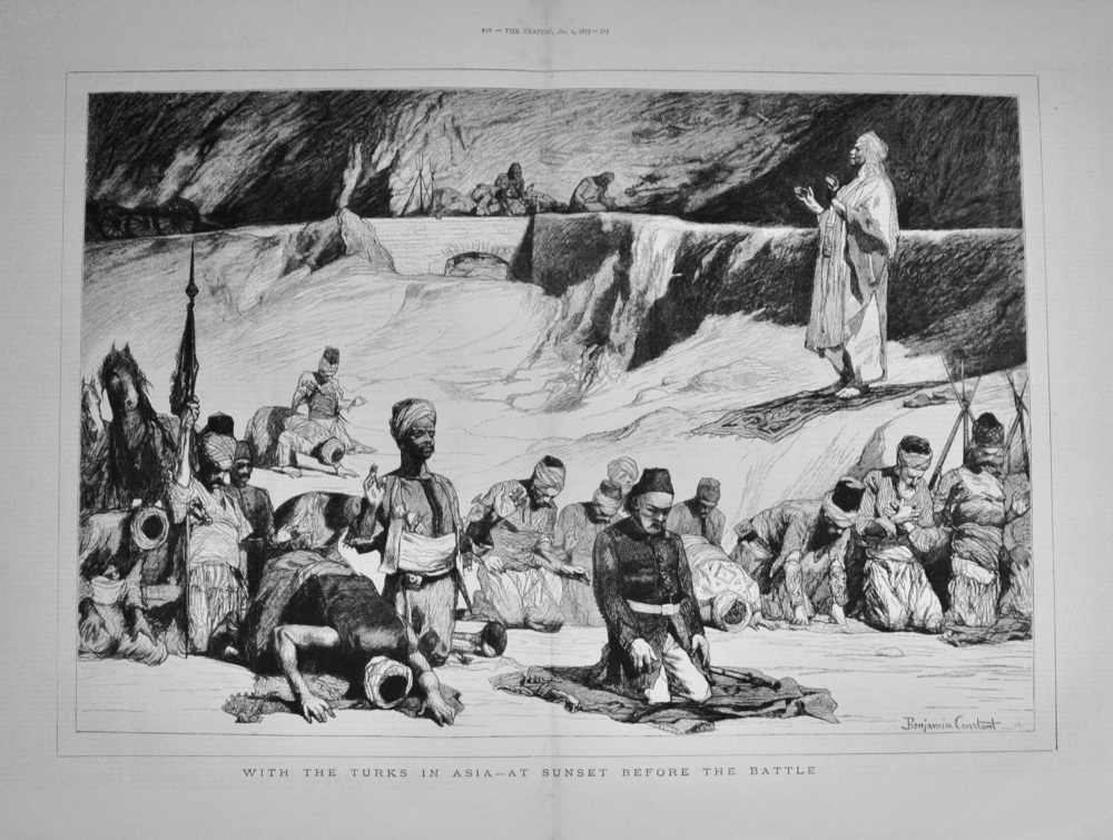 With the Turks in Asia - at Sunset before the Battle - 1877