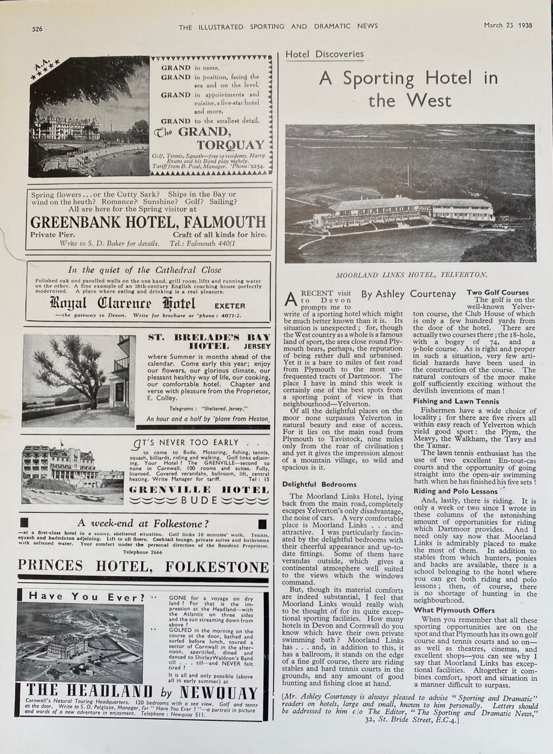 Moorland Links Hotel, Yelverton - 1938