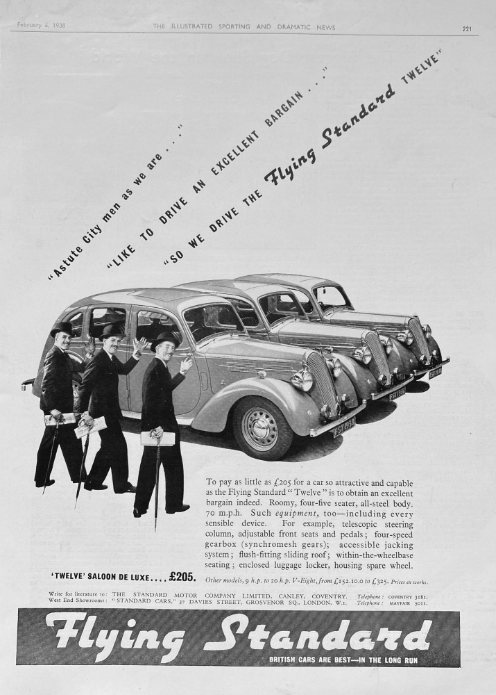Standard Motor Company Cars - 1938