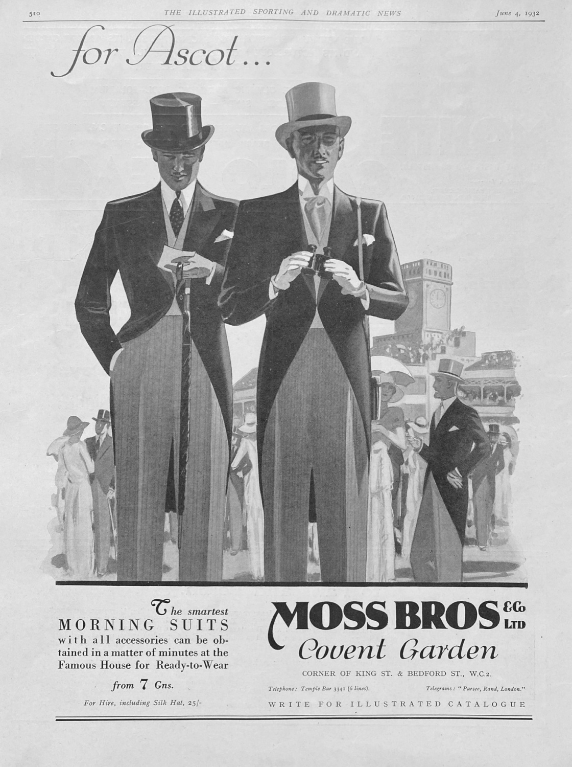 Moss Bros & Co Ltd - Advert 1938