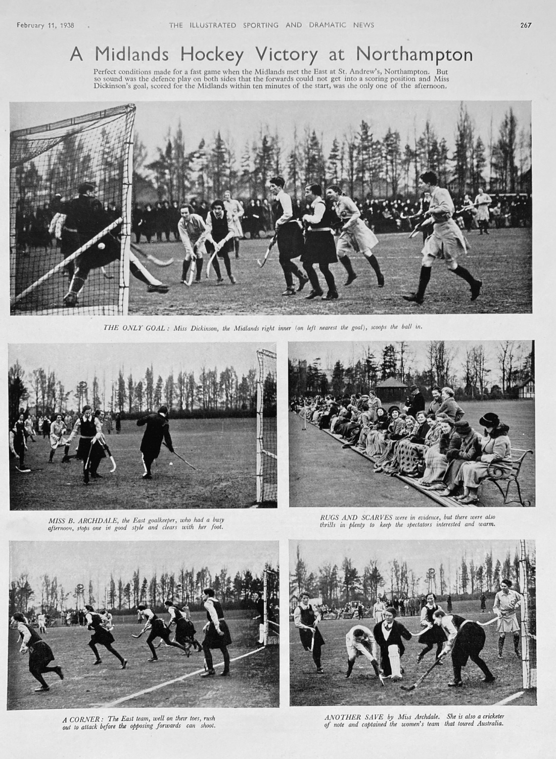 Midlands v East Hockey Match at Northampton - 1938