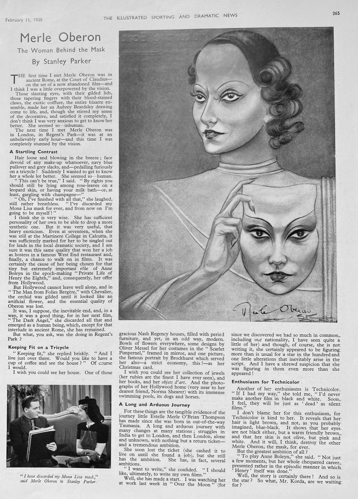 Merle Oberon - Actress - 1938