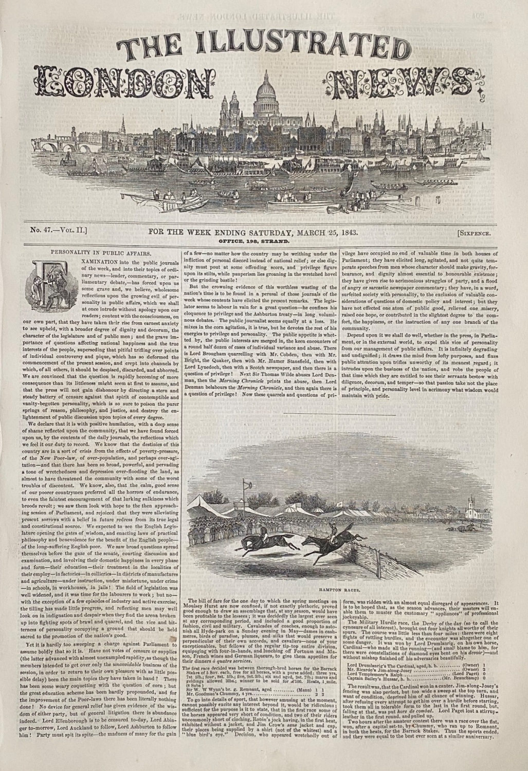 The Illustrated London News - March 25, 1843