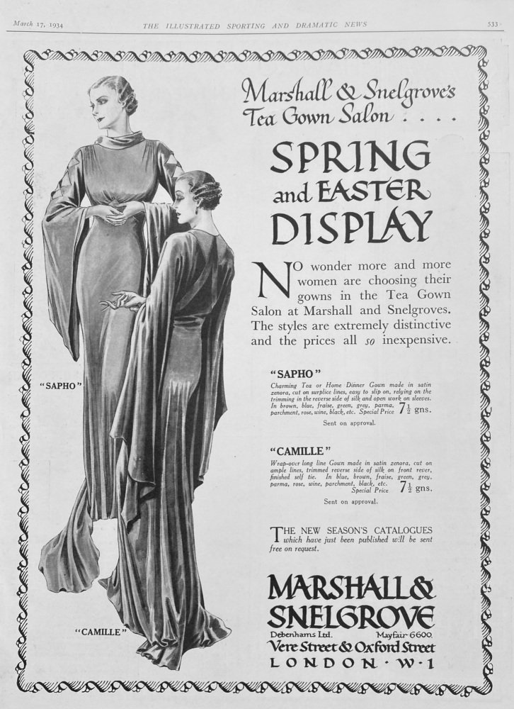 Marshall & Snelgrove.  1934.