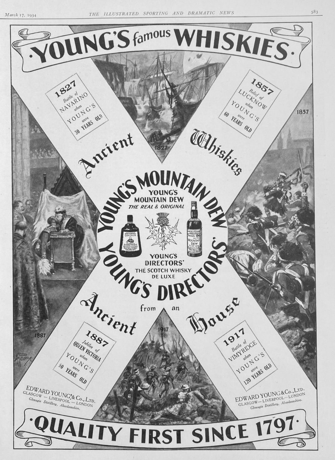 Young's Famous Whiskies.  1934.