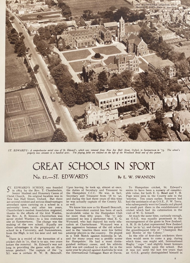 Great Schools in Sport.  No. 21.- St. Edward's.  1935.