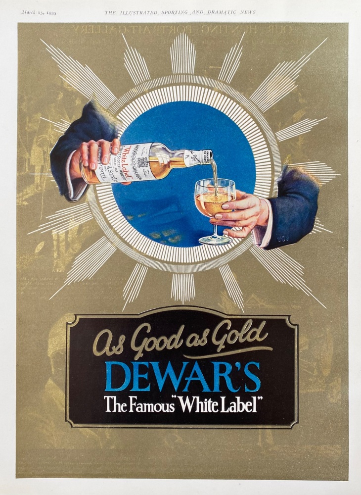 Dewar's "White Label" Scotch Whisky.  1935.