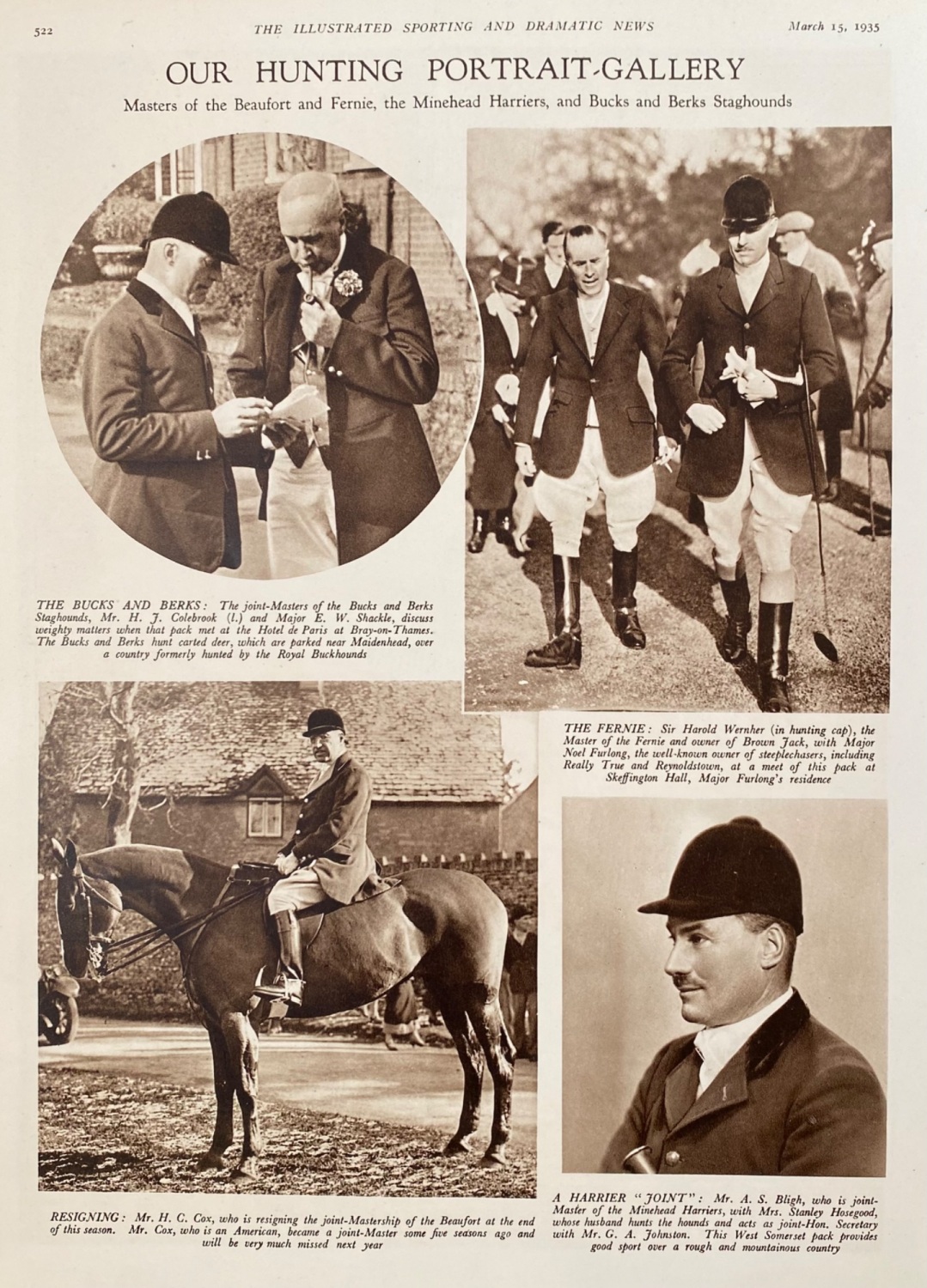 Our Hunting Portrait-Gallery :  Masters of the Beaufort and Fernie, the Min