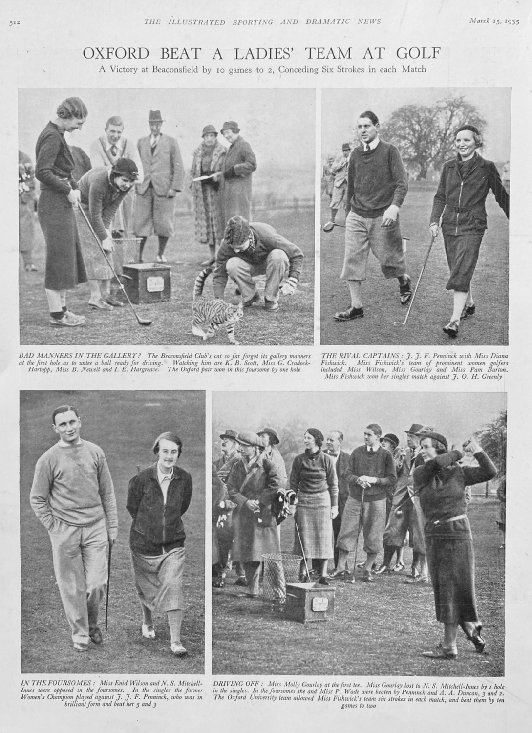 Oxford Beat a Ladies' Team at Golf.  1935.