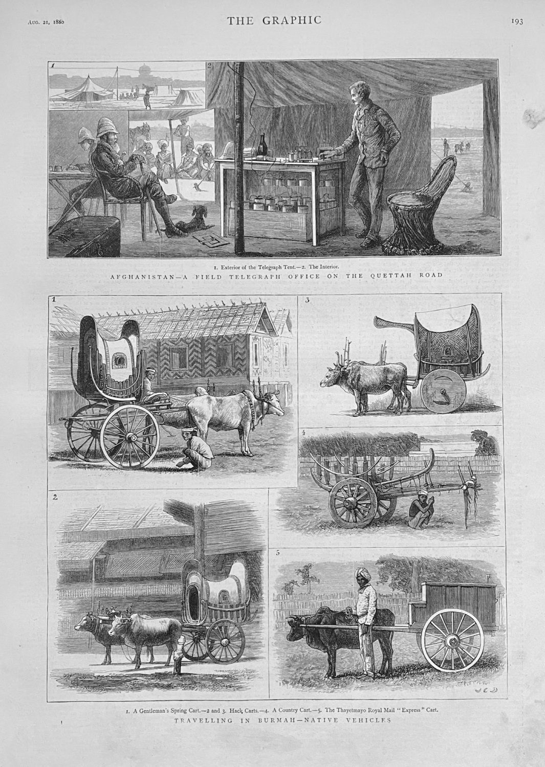 Travelling in Burma - Native Vehicles - 1880