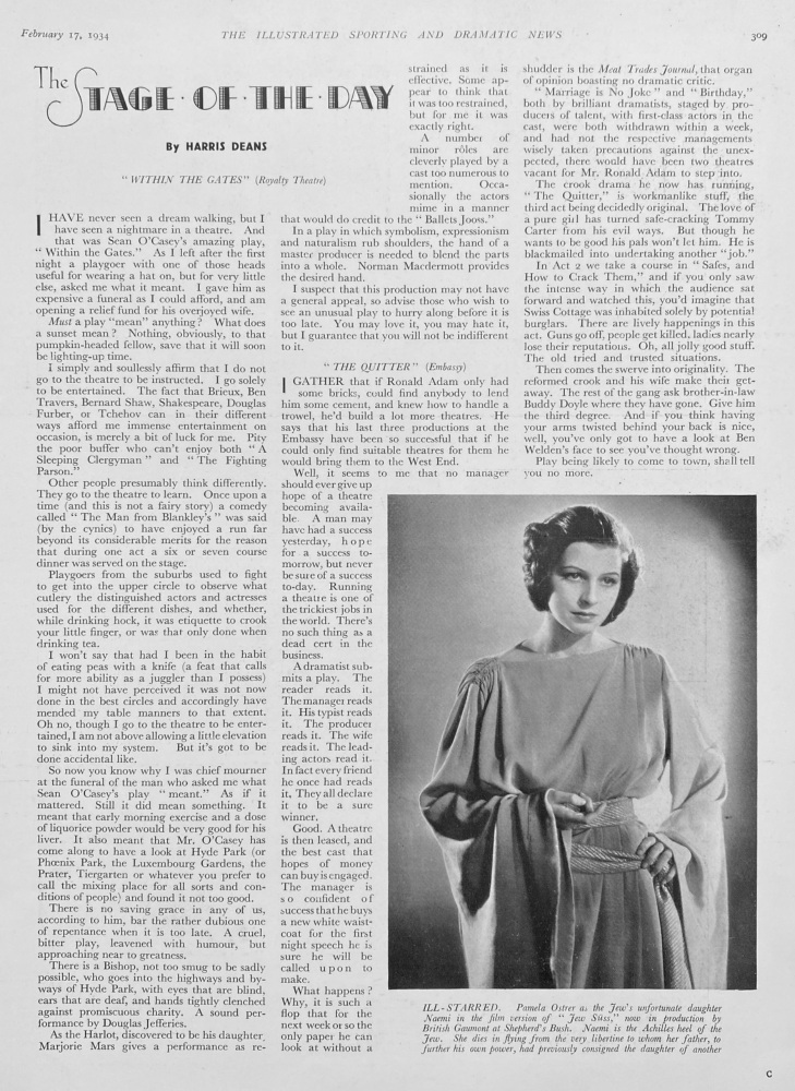 The Stage of the Day.  February 17th, 1934.