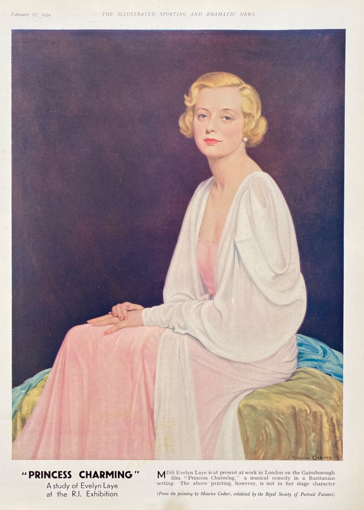 "Princess Charming" A Study of Evelyn Laye at the R.I. Exhibition.  1934.
