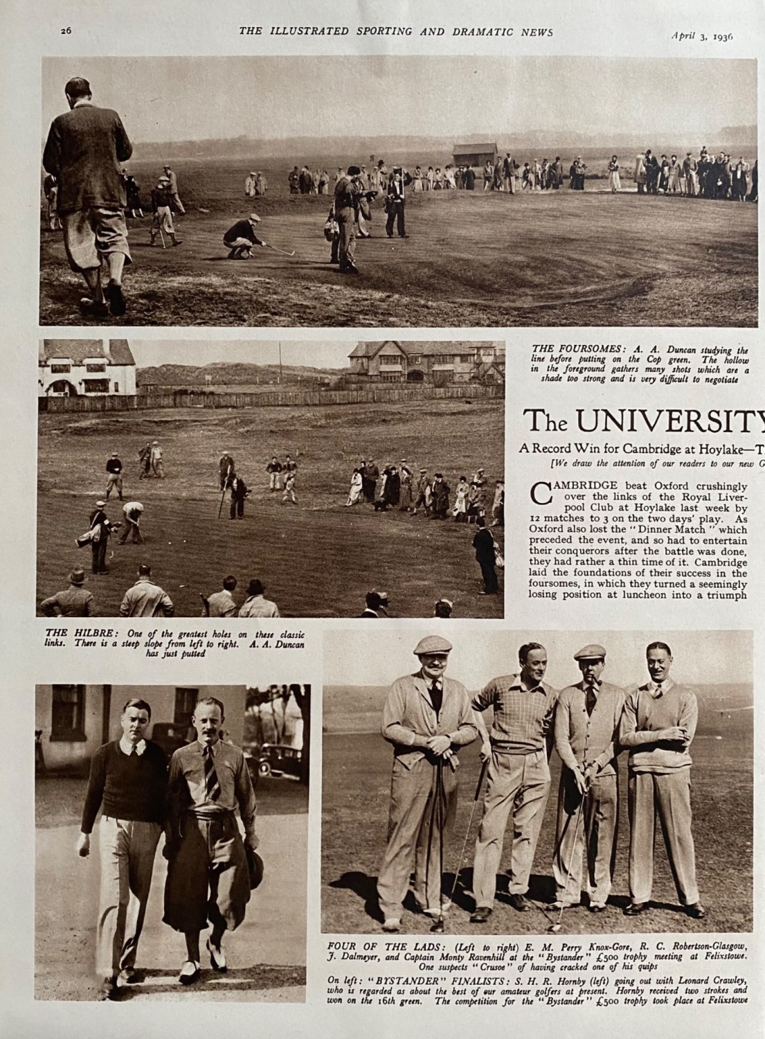 The University Golf Match. :  Cambridge v. Oxford.  1936.
