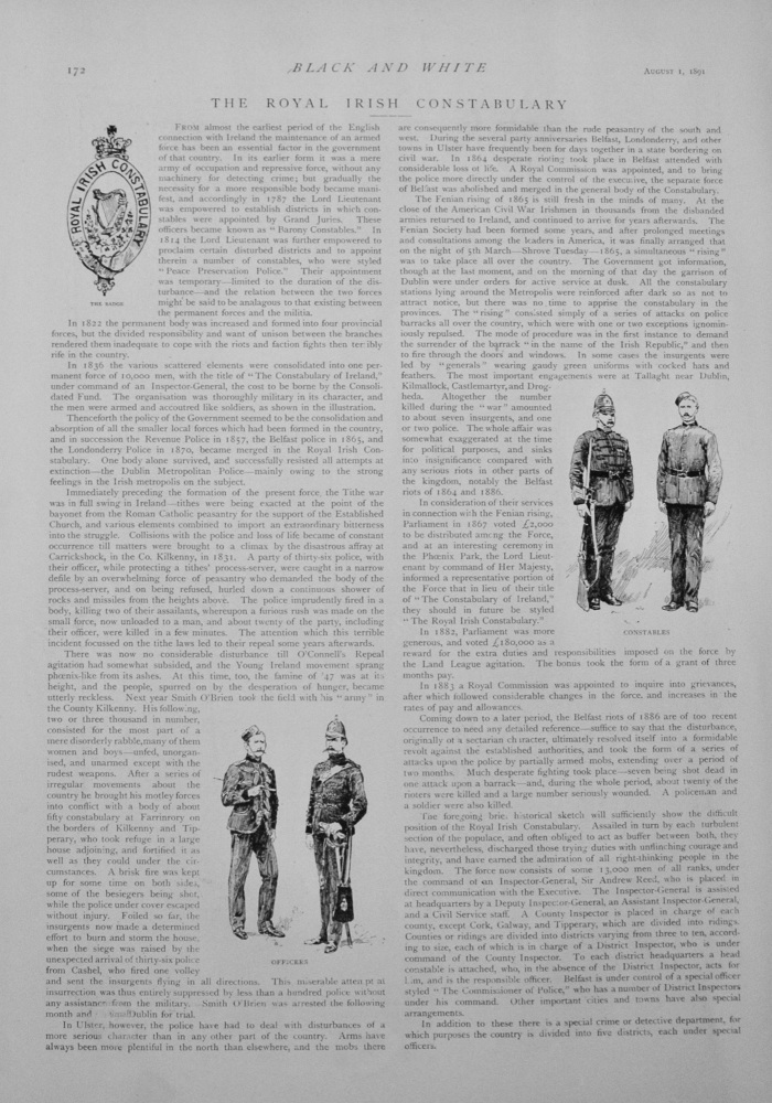 The Royal Irish Constabulary - 1891