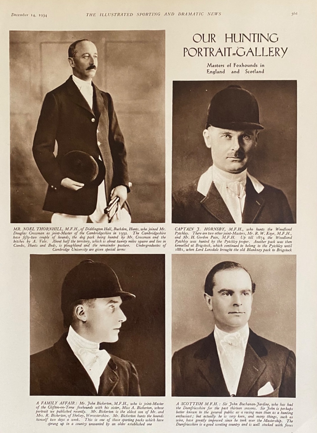 Masters of Foxhounds in England and Scotland.  1934.